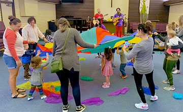 Children playing parachute