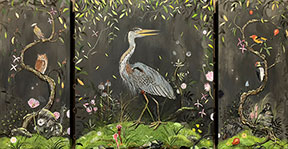 Younie&rsquo;s &ldquo;Ardea Heroias&rdquo; is among the commissioned artwork on display at Touchmark.