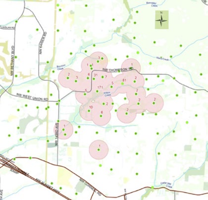 2017 Potential treatment area in NW Portland: ~2,500 single family properties, 900 acres
