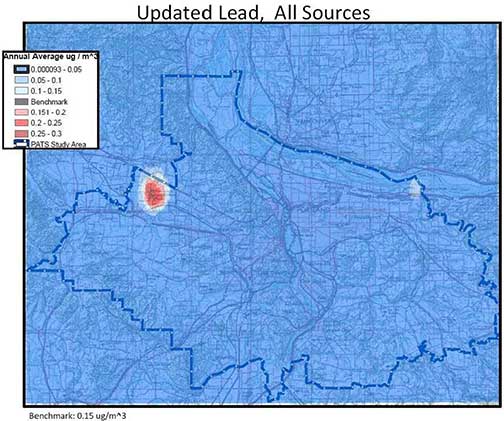 PATS 2005 Estimated Lead Concentrations map.
