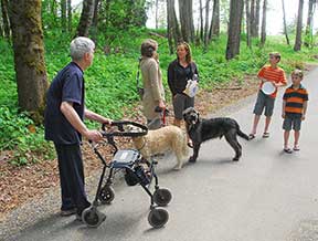 Paved trails such as this one in the Jordan Woods Natural Area enable users with physical disabilities to enjoy easier access to the recreational amenities provided by THPRD. Photo by Bob Wayt.