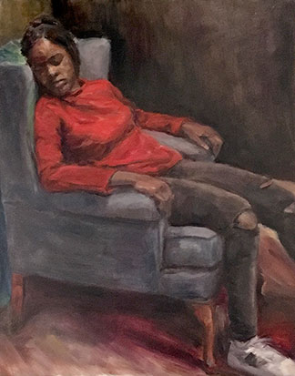 The Girl With Red Sweater by April Xu