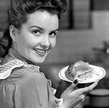Woman holding pie