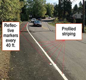 Widened road shoulder.