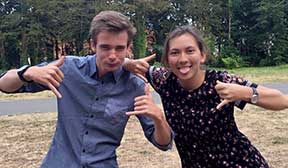Caitlyn and her French "brother."