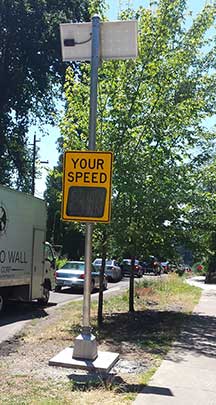 Road safety speed sign.