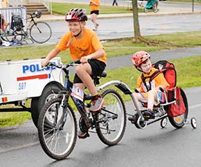 Tri athlete on bike.