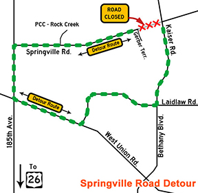 Springville closure map