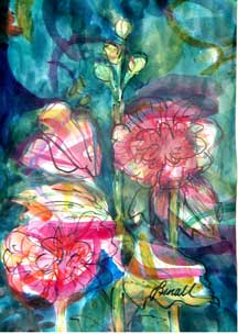 hollyhocks