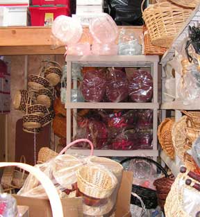 baskets in the shed