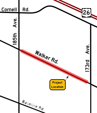 Walker Road project location map