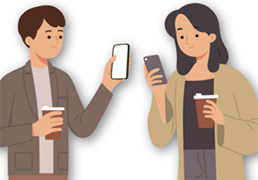 people using their smartphones