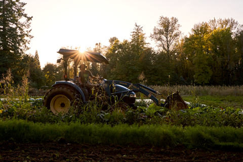farmer on tractor