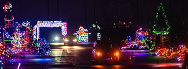 holiday lights at night