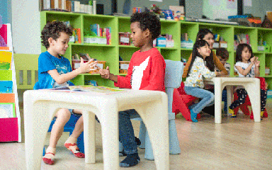kids sitting at table