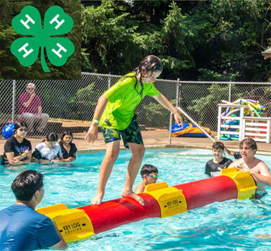 4h kids in pool