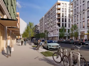sunset streetscape