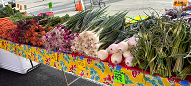 farmers market produce on table