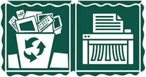shredding illustration in green and white