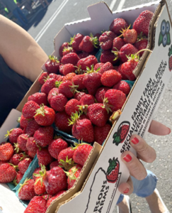 box of strawberries
