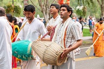 group walking in parade