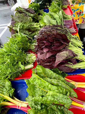 farmers market vegetables on table