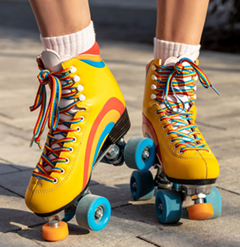 yellow roller skates