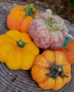 felted pumpkins