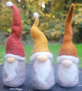 needle felted gnomes