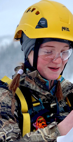 search and rescue person in helmet