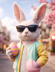 egg hunt bunny holding egg