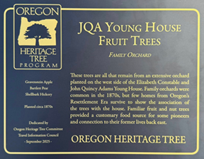 jqa young house fruit trees oregon heritage tree plaque