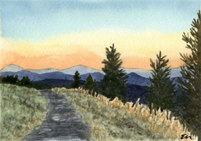 beth pansino watercolor "hurricane ridge path"