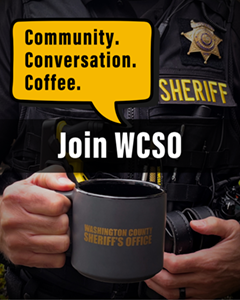 cop holding coffee