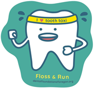 floss and run tooth running illustration